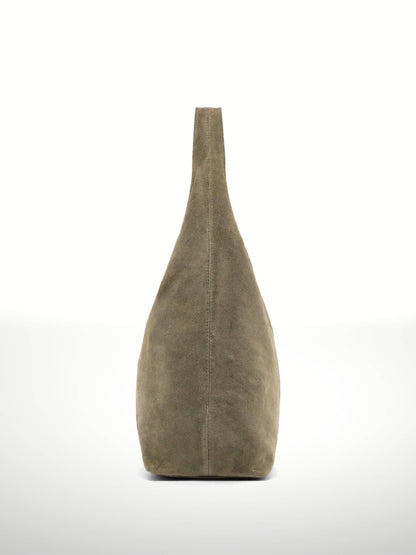 SILVIA - Suede leather bag: Wine red