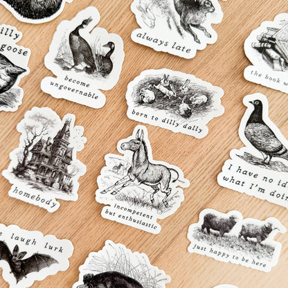 Dilly Dally Rabbit Vinyl Sticker