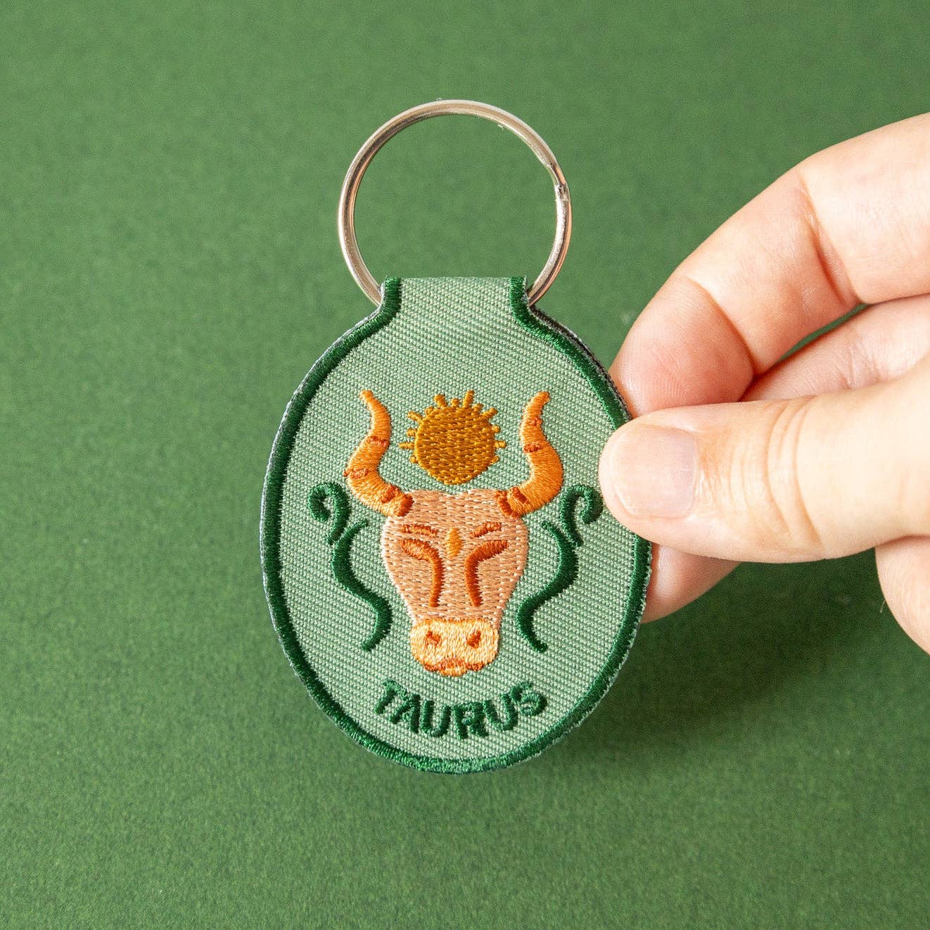 Taurus Embroidered Keychain