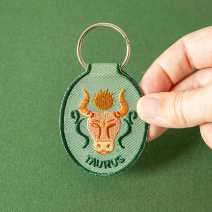Taurus Embroidered Keychain