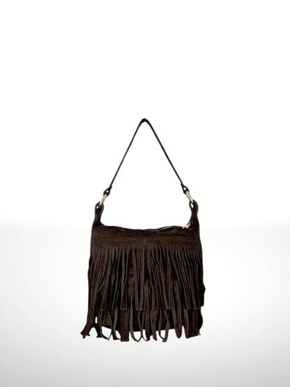 ORQUIDEA - Suede leather bag: Rojo vino