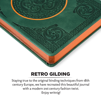 Vintage Classic Style Journal Vegan Leather - Celtic Green