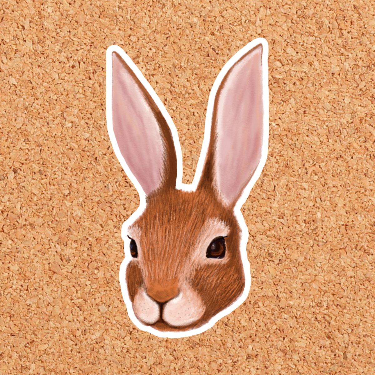 Cottontail Rabbit Vinyl Sticker: With Backer Card