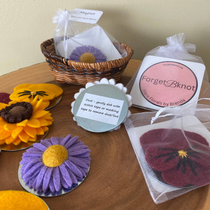 Felt Flower Magnet: Gold Pansy