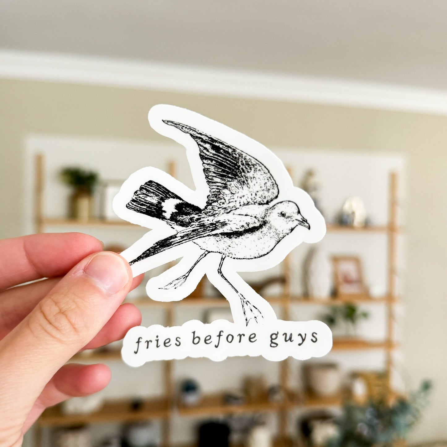 Fries Before Guys Seagull Vinyl Sticker