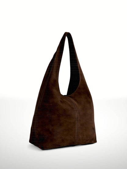 SILVIA - Suede leather bag: Leather i