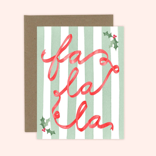 Fa La La Christmas Card: Kraft