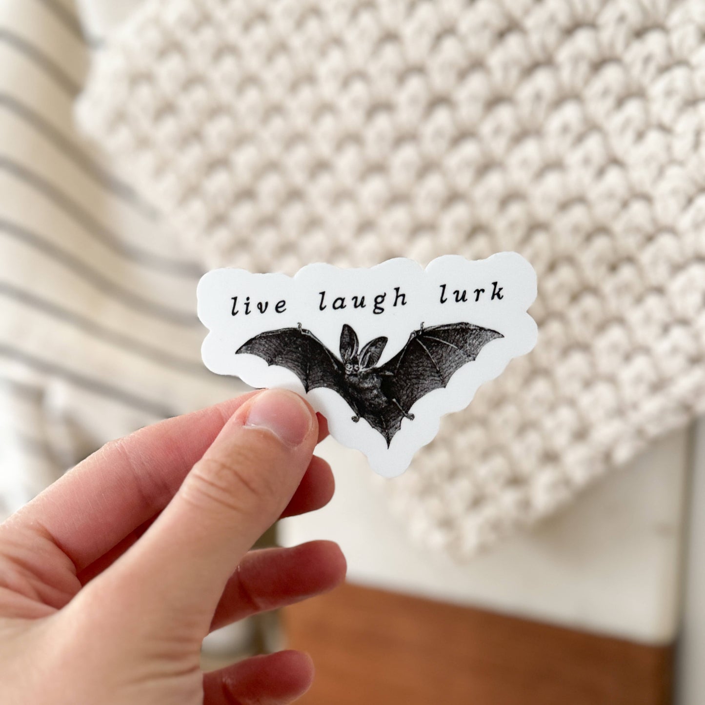 Live Laugh Lurk Vinyl Bat Sticker