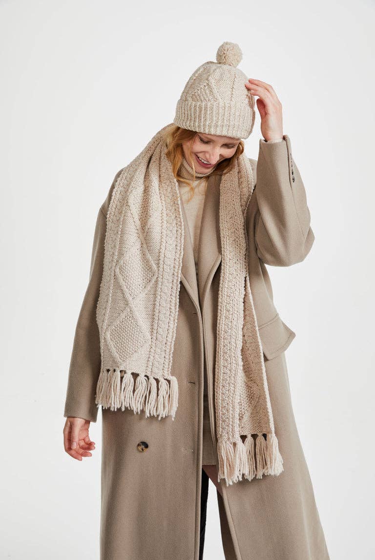 Kinard Aran Ski Hat - Oat: ONE SIZE