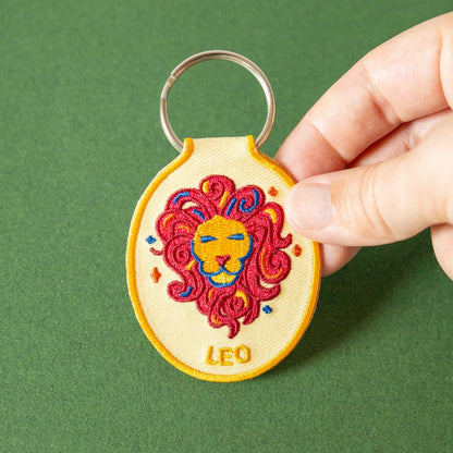 Leo Embroidered Keychain