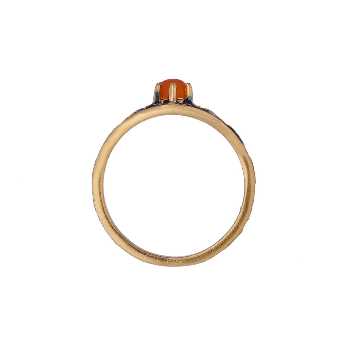 Garnet Gold Plated Enamel Ring