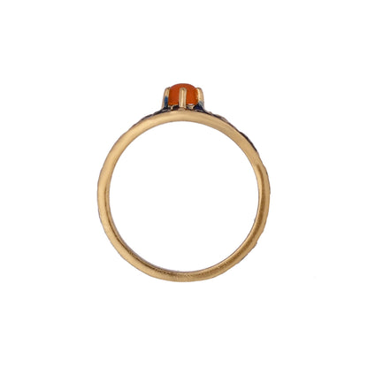 Garnet Gold Plated Enamel Ring