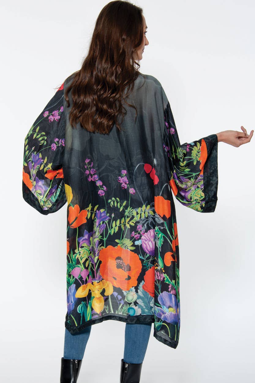 Mitali Kimonos: Black Multi Floral