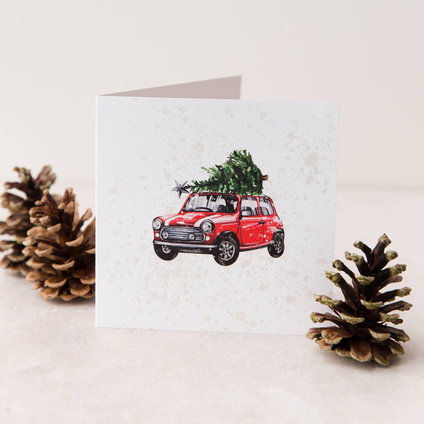 Christmas Car Watercolour Sustainable Greetings Card