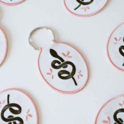 Snake Embroidered Keychain