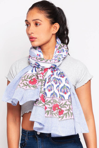 Sunanda Block Print Sarongs : Indigo & White