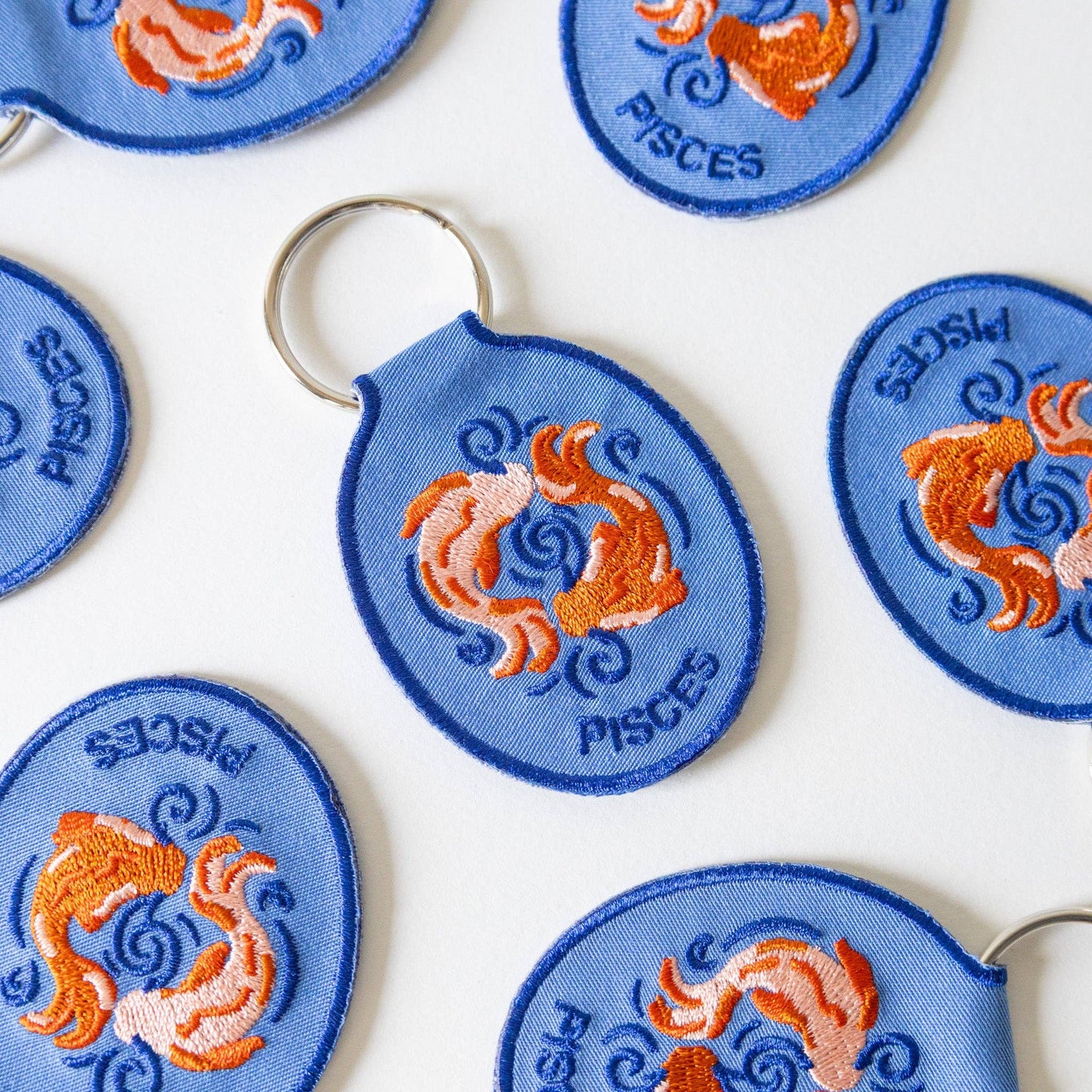 Pisces Embroidered Keychain