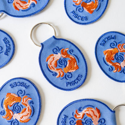 Pisces Embroidered Keychain