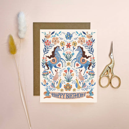 Folk Pony Card | Stationery  | Birthday Greeting Card