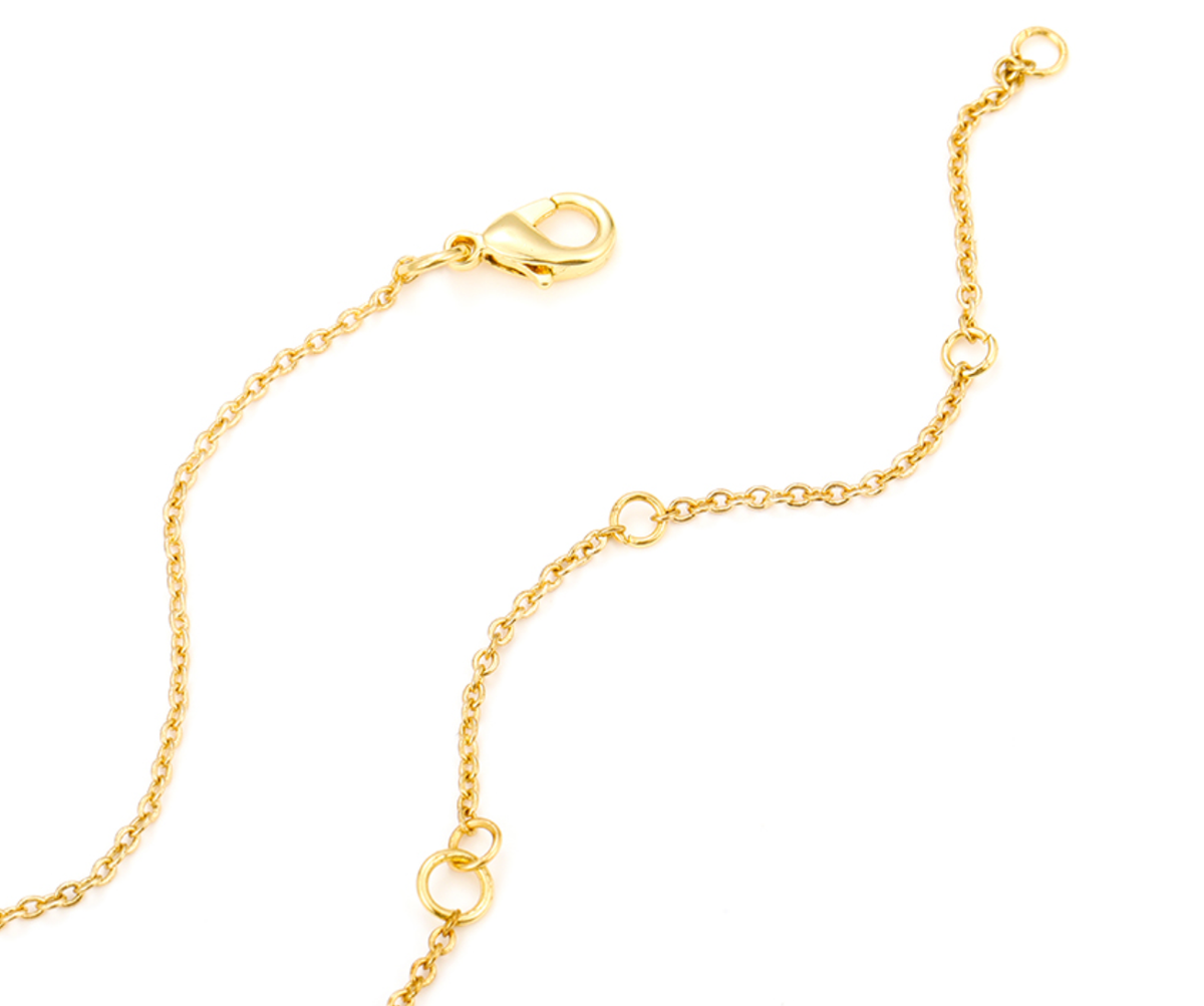 Evil Eye Enamel and Crystal Pendant Necklace Waterproof: Pink/gold