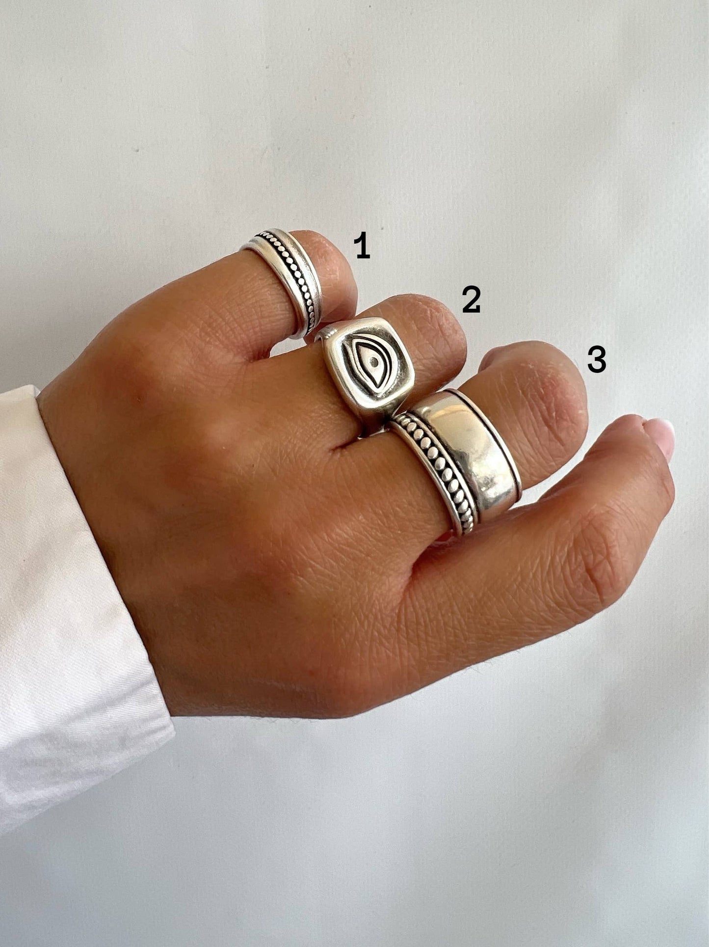 Silver Stackable Rings, Silver Band Rings, Wide Rings, Daint: 3