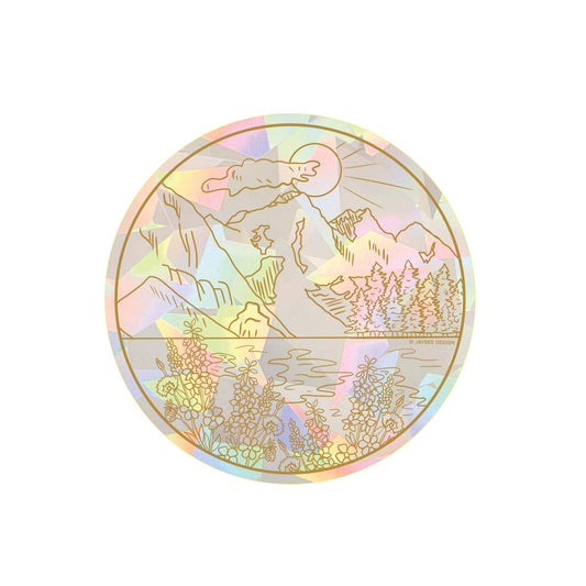 Mountain Flower Circle Sun Catcher
