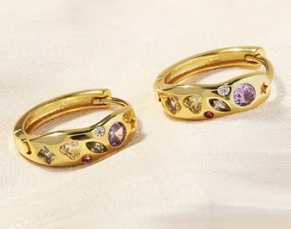 Confettie Galaxy Huggie Hing Hoop 