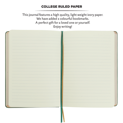 Vintage Classic Style Journal Vegan Leather - Celtic Green