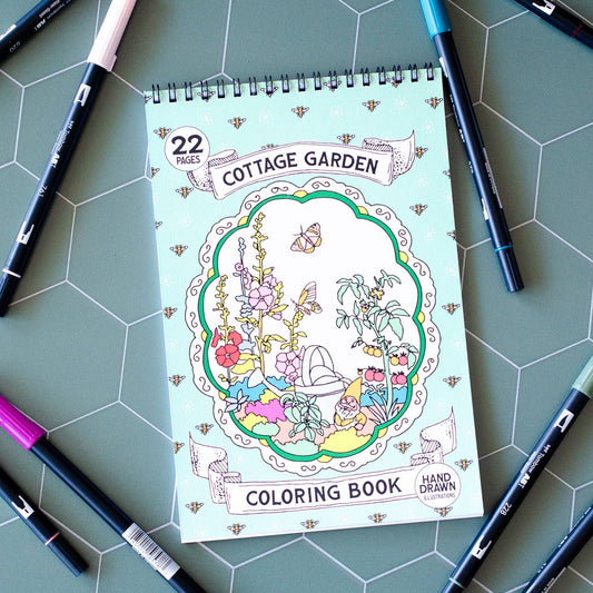 Cottage Garden Premium Coloring Book