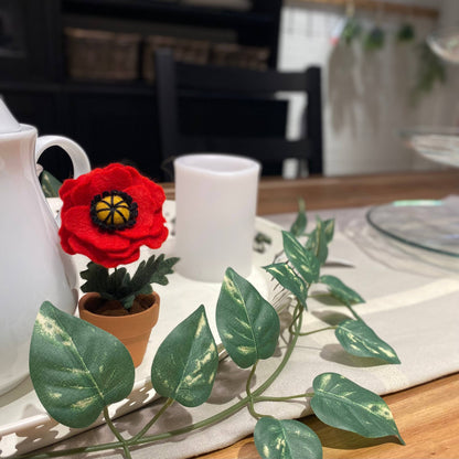 Poppy Felt Forever Flower (August Birth Month Flower): Red