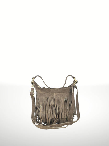 ORQUIDEA - Suede leather bag: Rojo vino