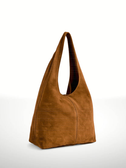 SILVIA - Suede leather bag: Leather i
