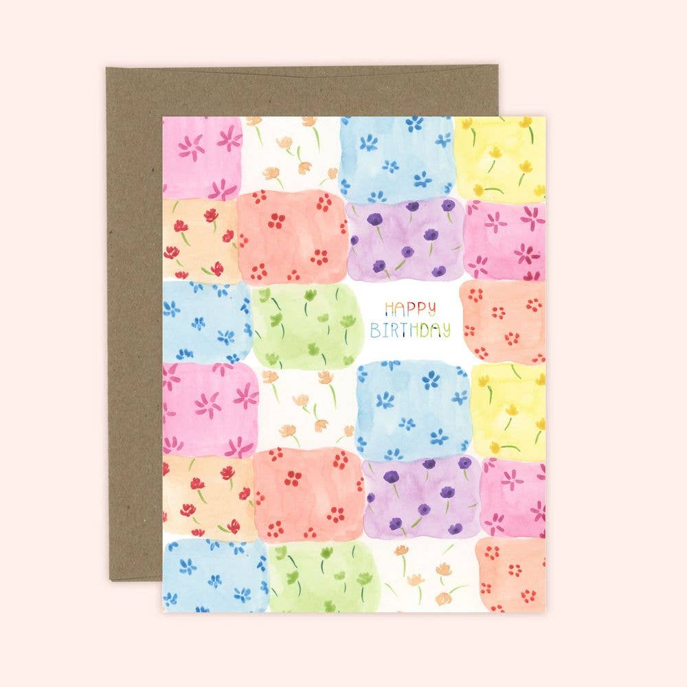 Patchwork Birthday Card | Children's Card: Kraft