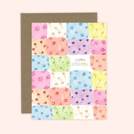 Patchwork Birthday Card | Children's Card: Kraft