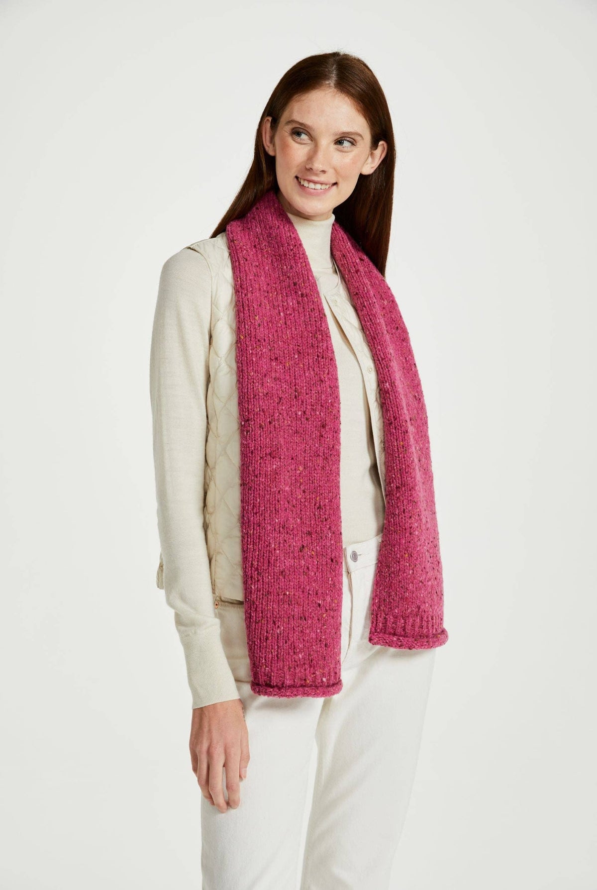 Sliabh Bawn Nepped Scarf -  Pink: One Size
