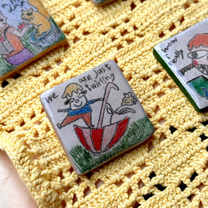 Handmade Clay Pins: We make a great pair