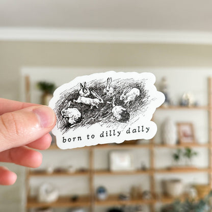 Dilly Dally Rabbit Vinyl Sticker