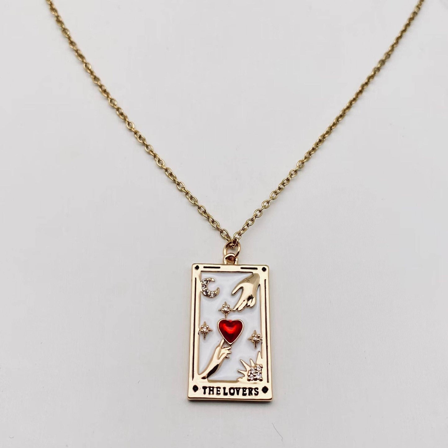 LOVERS Tarot Necklace - Enamel