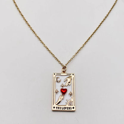 LOVERS Tarot Necklace - Enamel