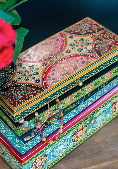 Large Hand Painted Wooden Box