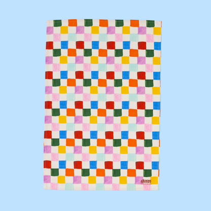 Multi Colour Checker Tea Towel