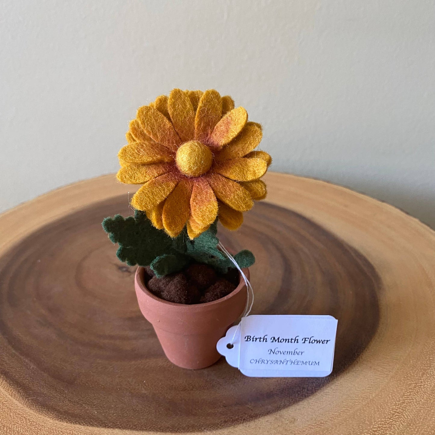 Mother’s Day Chrysanthemum Felt Forever Flower: Vintage Gold Daisy Style