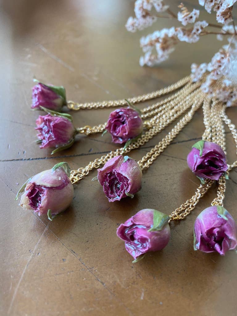 Rose Necklace: Pink / Gold