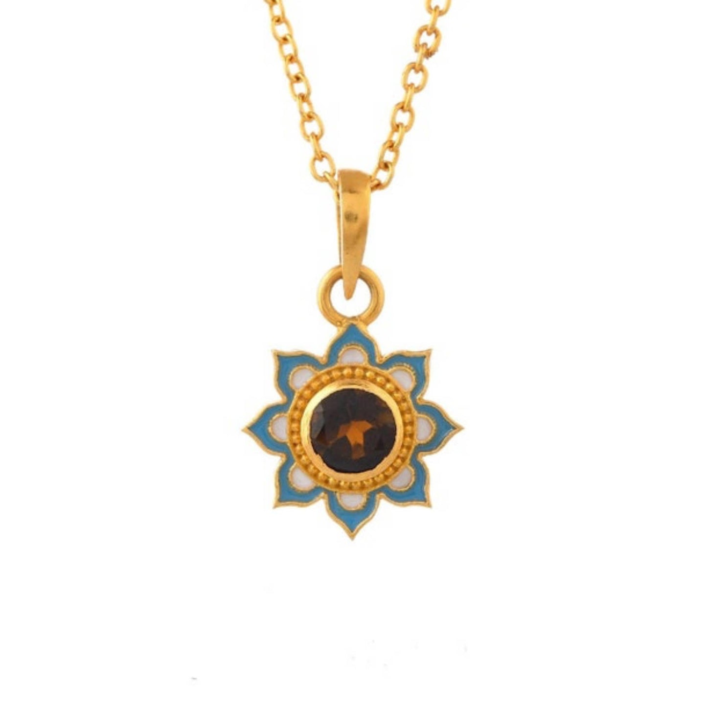Sandstone Gold Plated Enamel Necklace