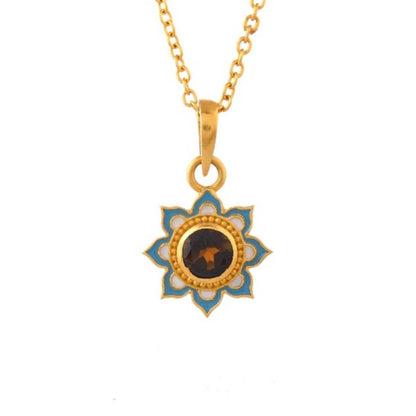 Sandstone Gold Plated Enamel Necklace