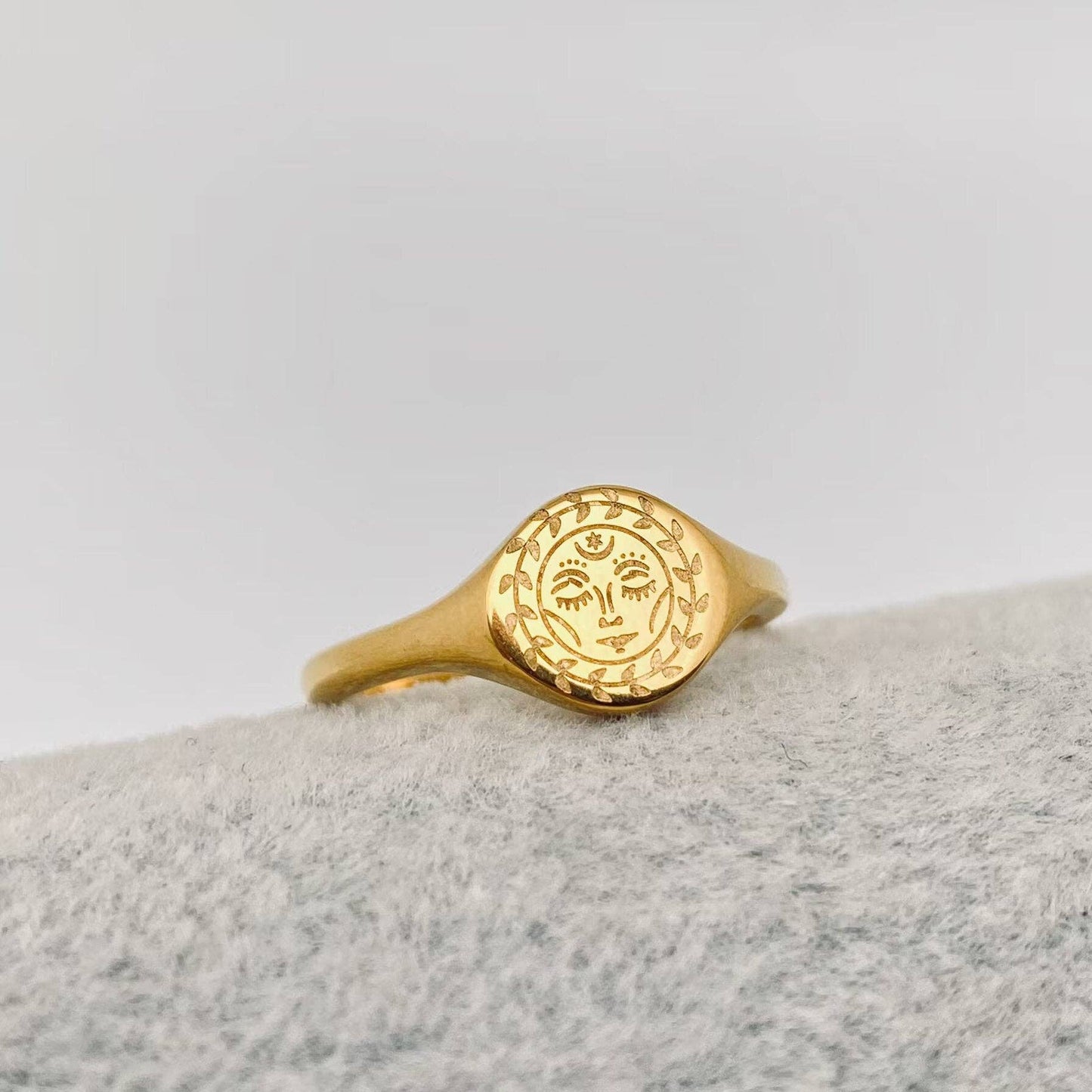 Sun Celestial Gold Plated Ring