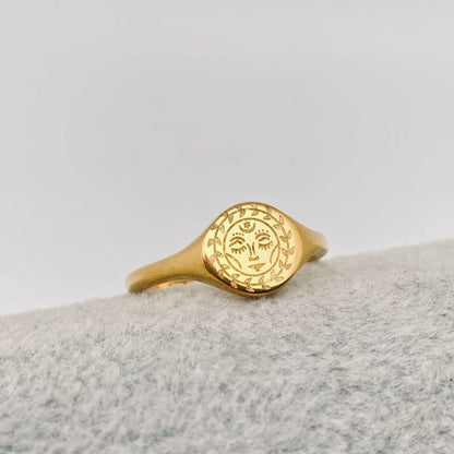 Sun Celestial Gold Plated Ring