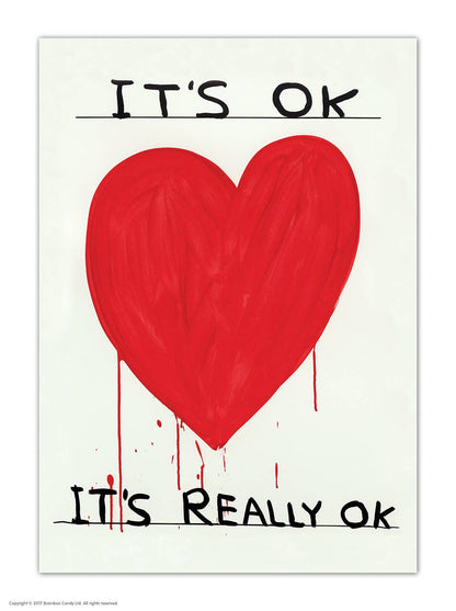 Funny A6 Art Postcard By David Shrigley - It's OK