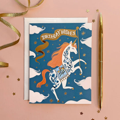 Unicorn | Stationery  | Birthday Greeting Card  | Foil