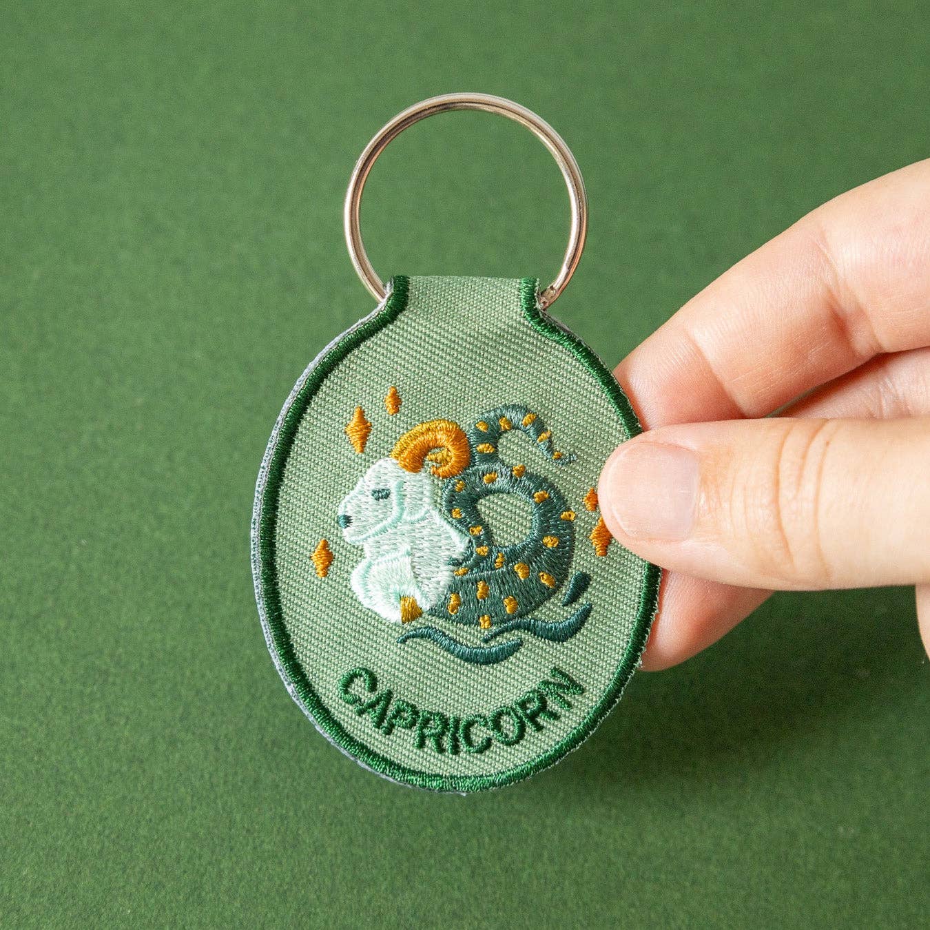 Capricorn Embroidered Keychain